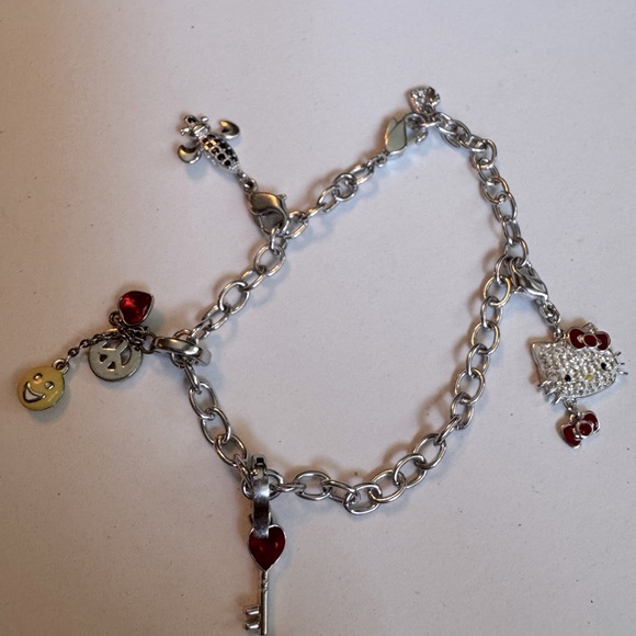 Swarovski Silver tone Charm Bracelet with hello kitty charm - Picture 1 of 13